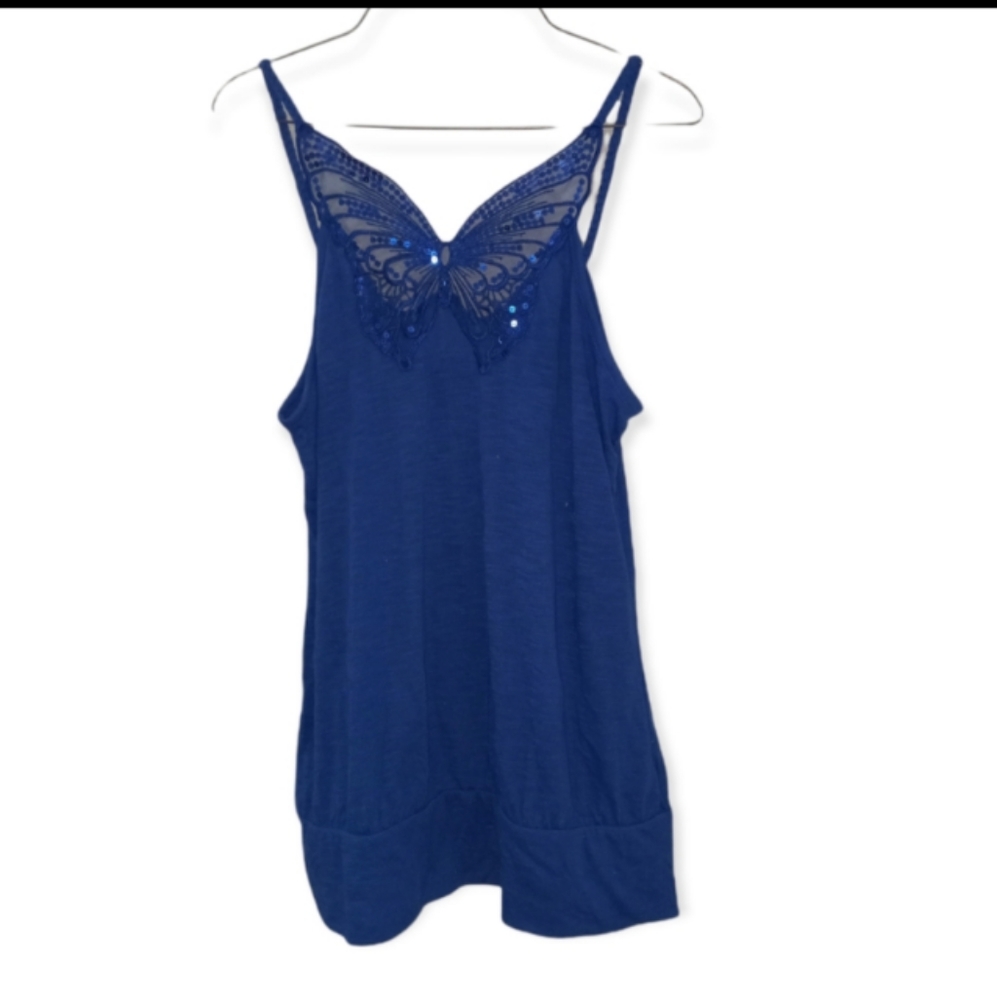 Bongo Blue butterfly tunic size extra large